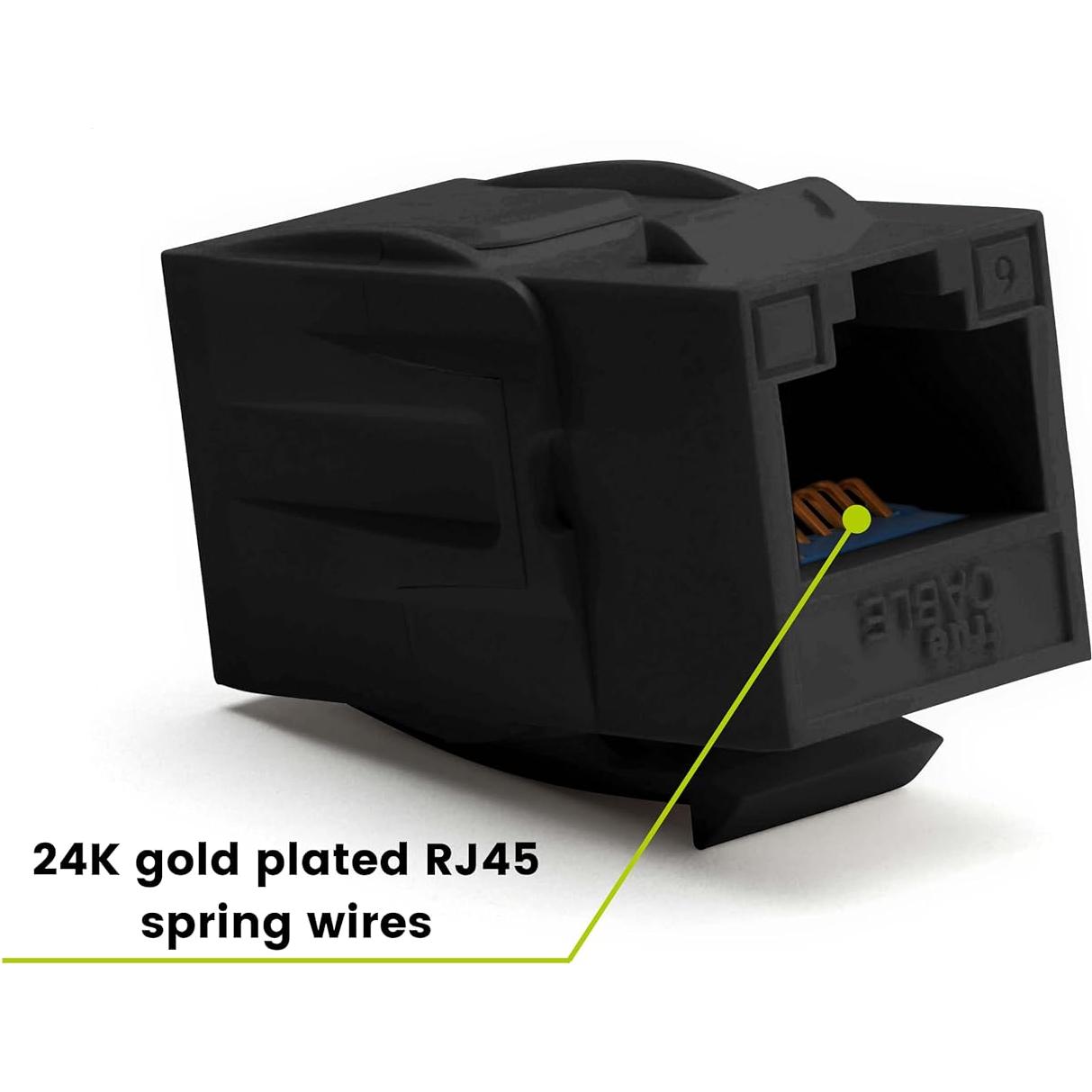 Acopladores RJ45 Keystone trueCABLE Cat6 Negro 2 Piezas