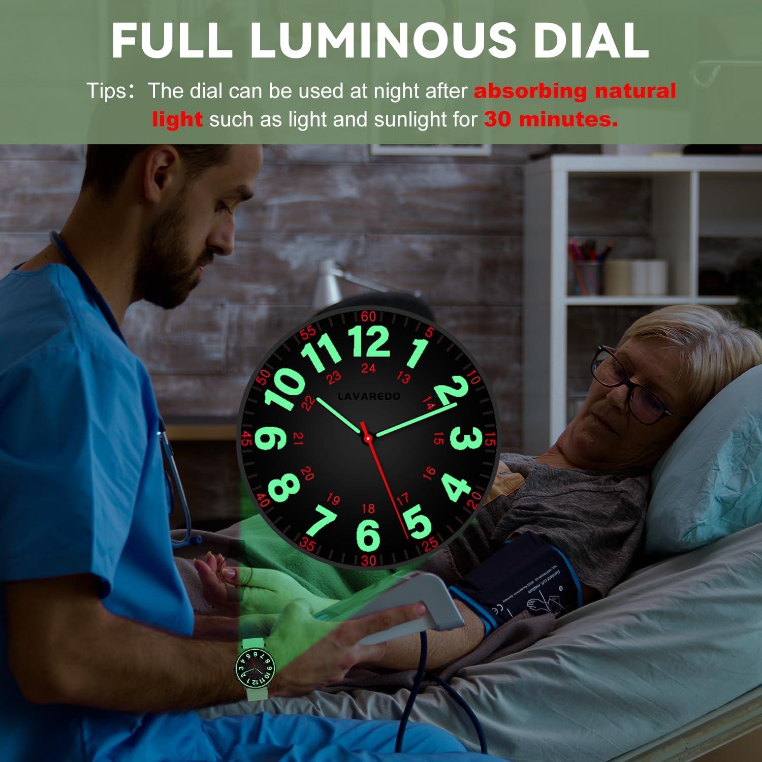 Reloj de Enfermera Bomieux L6664B Verde y Negro 38mm