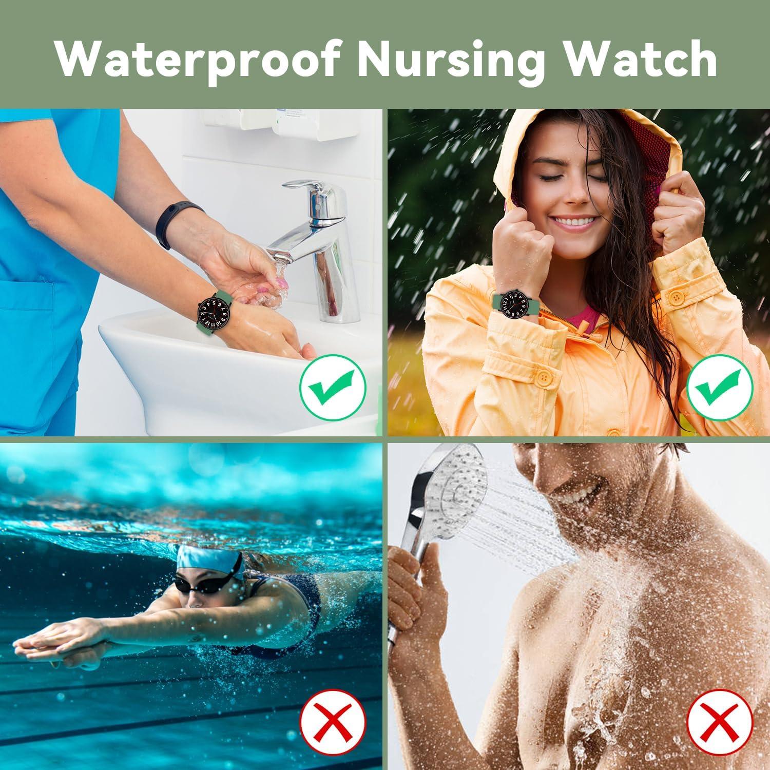 Reloj de Enfermera Bomieux L6664B Verde y Negro 38mm