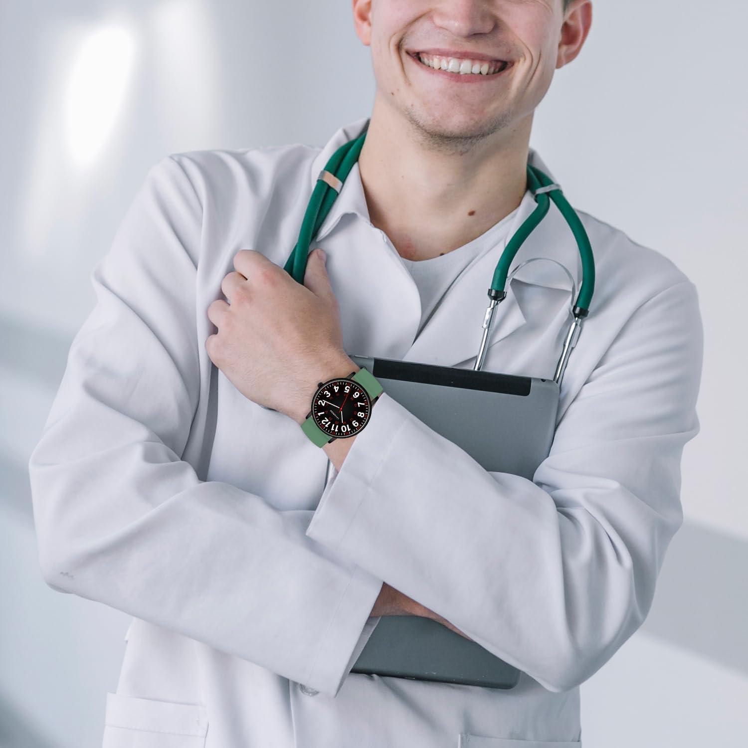 Reloj de Enfermera Bomieux L6664B Verde y Negro 38mm