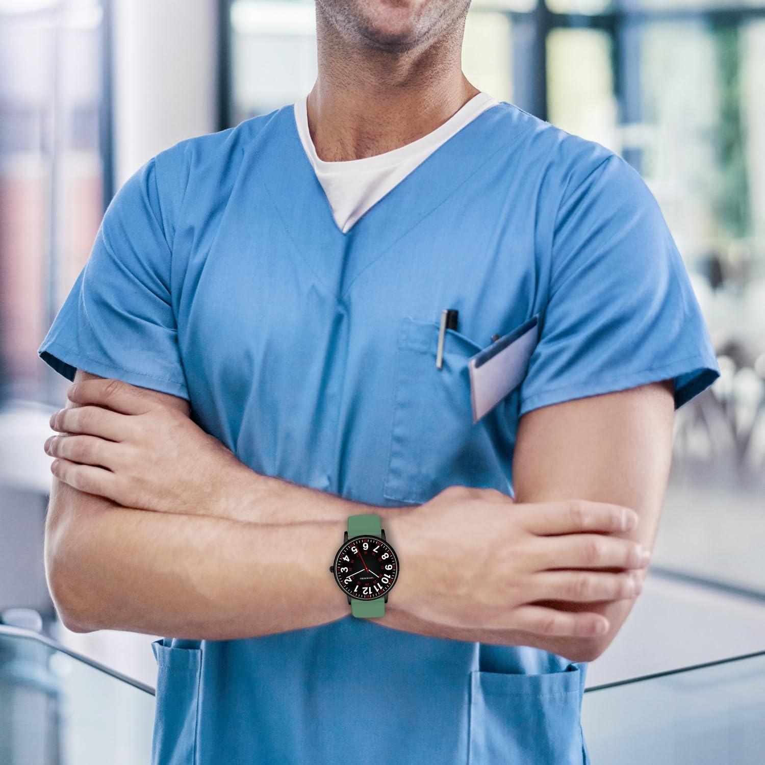 Reloj de Enfermera Bomieux L6664B Verde y Negro 38mm