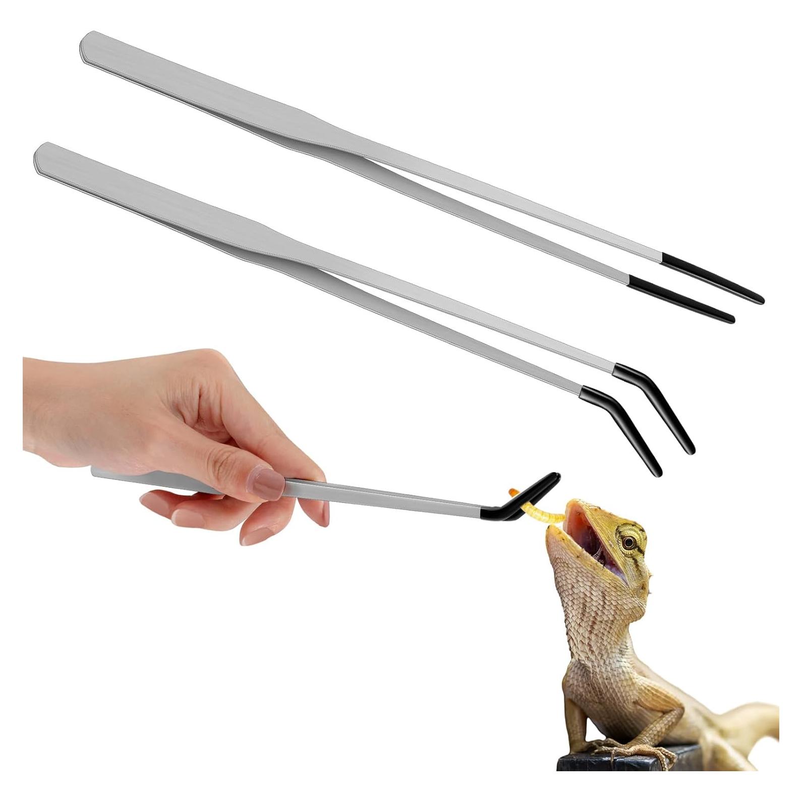 Pinzas de Acero Inoxidable Lasnten para Reptiles 25.4 y 26.7 cm