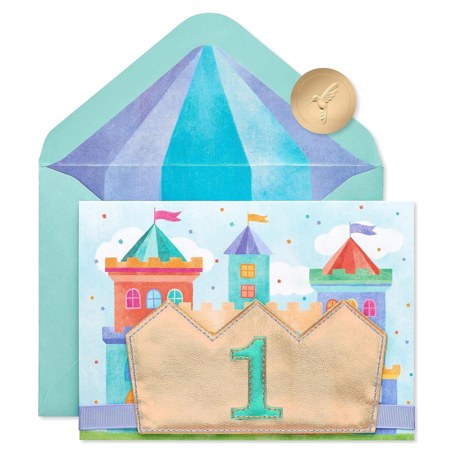 Tarjeta de Cumpleaños 1er Cumpleaños Papyrus con Corona