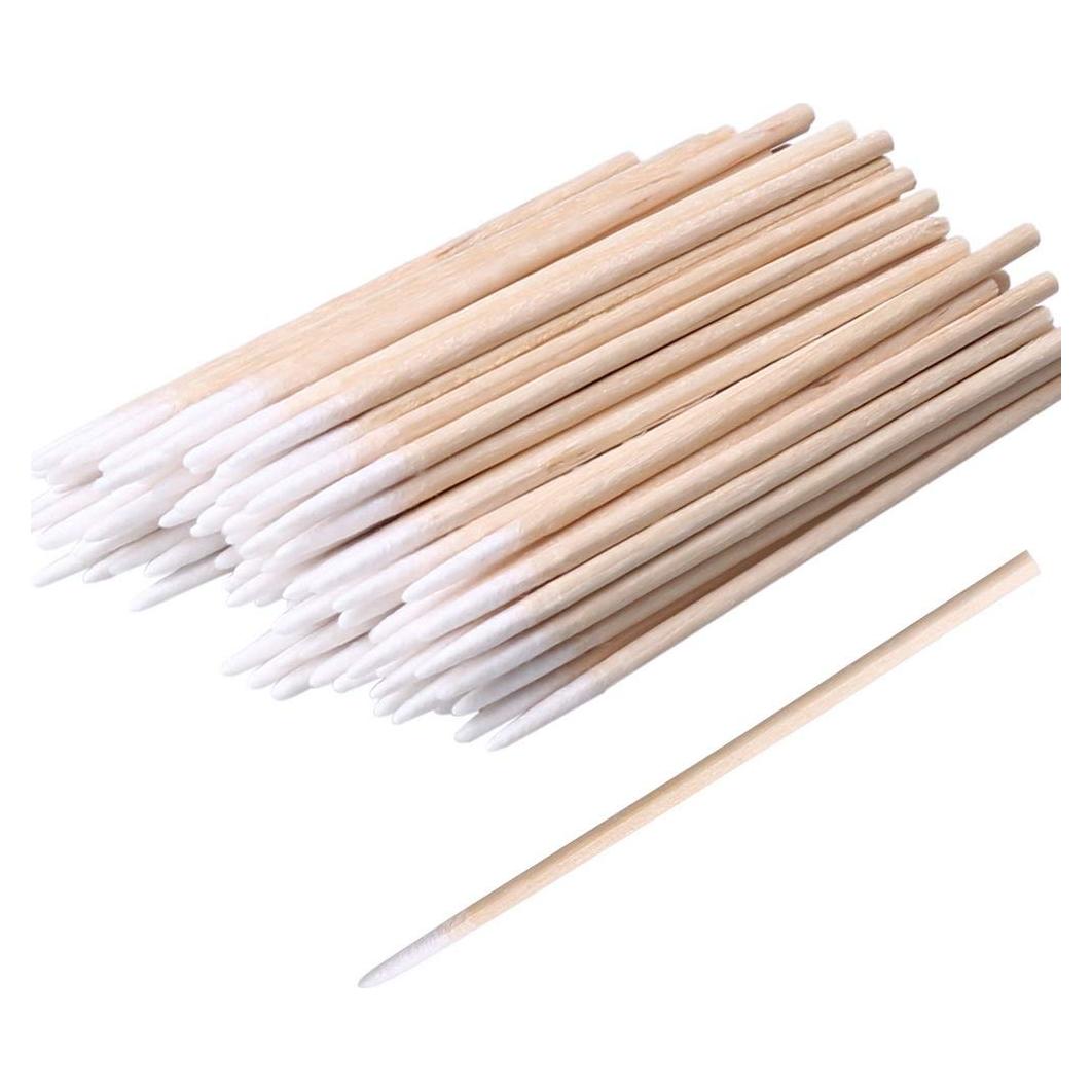 200 Hisopos de Algodón Puntiagudos RIKWOG 10 cm para Maquillaje