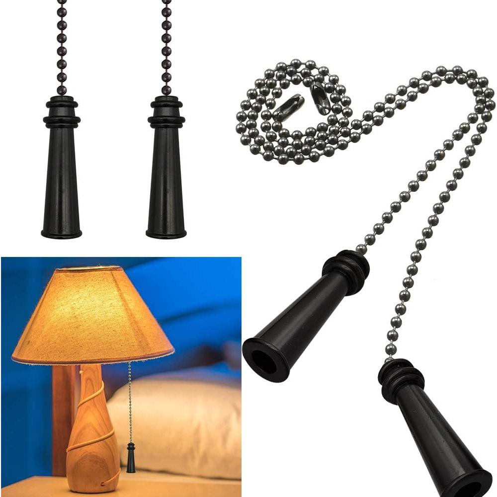 2 Cadenas de Tirar para Ventilador de Techo Dotlite 30cm Negras