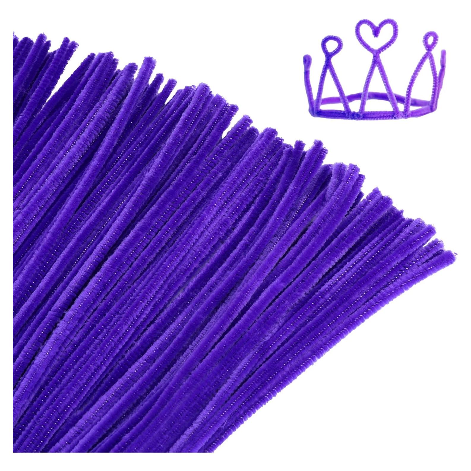 100 Limpiapipas Chenille Púrpura Profundo Giwrmu para Manualidades