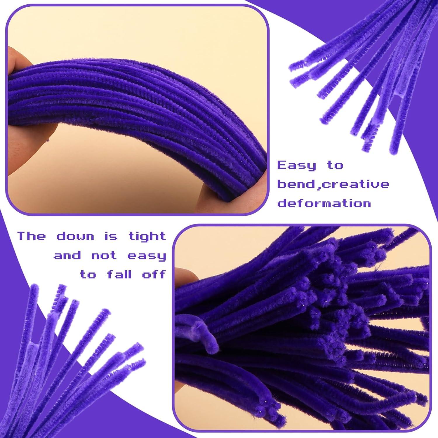 100 Limpiapipas Chenille Púrpura Profundo Giwrmu para Manualidades