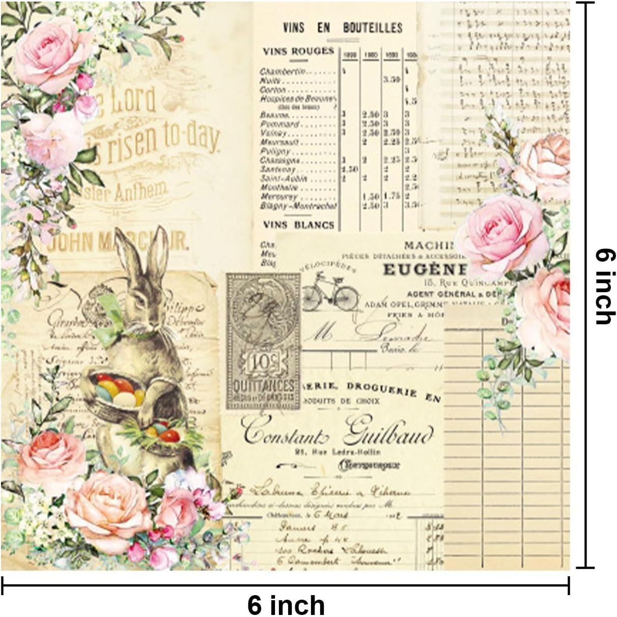 Conjunto de Papel de Patrón de Pascua Sorkwo 24 Hojas 15.24 cm