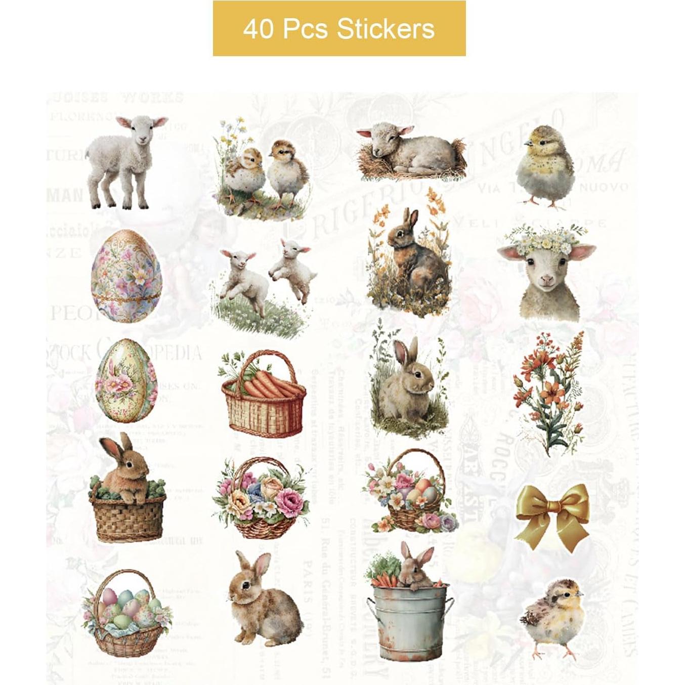 Conjunto de Papel de Patrón de Pascua Sorkwo 24 Hojas 15.24 cm