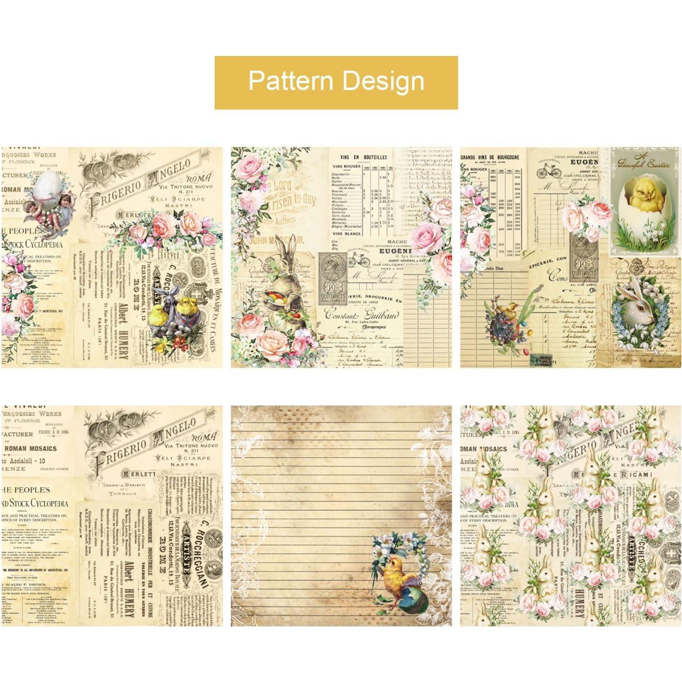 Conjunto de Papel de Patrón de Pascua Sorkwo 24 Hojas 15.24 cm