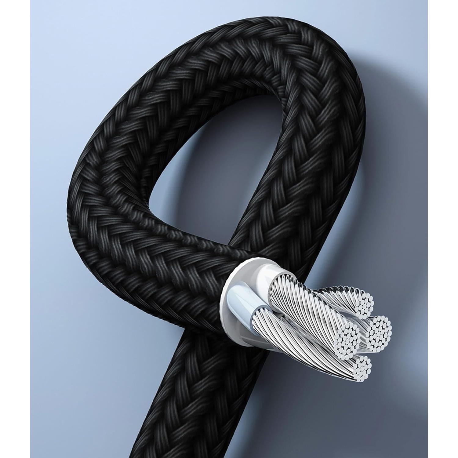 Cable USB C 3 en 1 Awnuwuy 0.18m Negro - 2 Pack