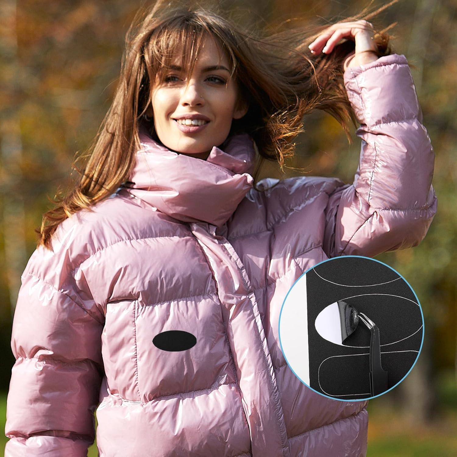 5 Parches de Reparación Autoadhesivos para Chaquetas de Plumas - Negro