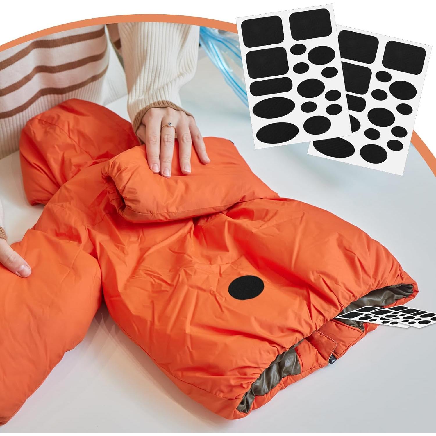 5 Parches de Reparación Autoadhesivos para Chaquetas de Plumas - Negro