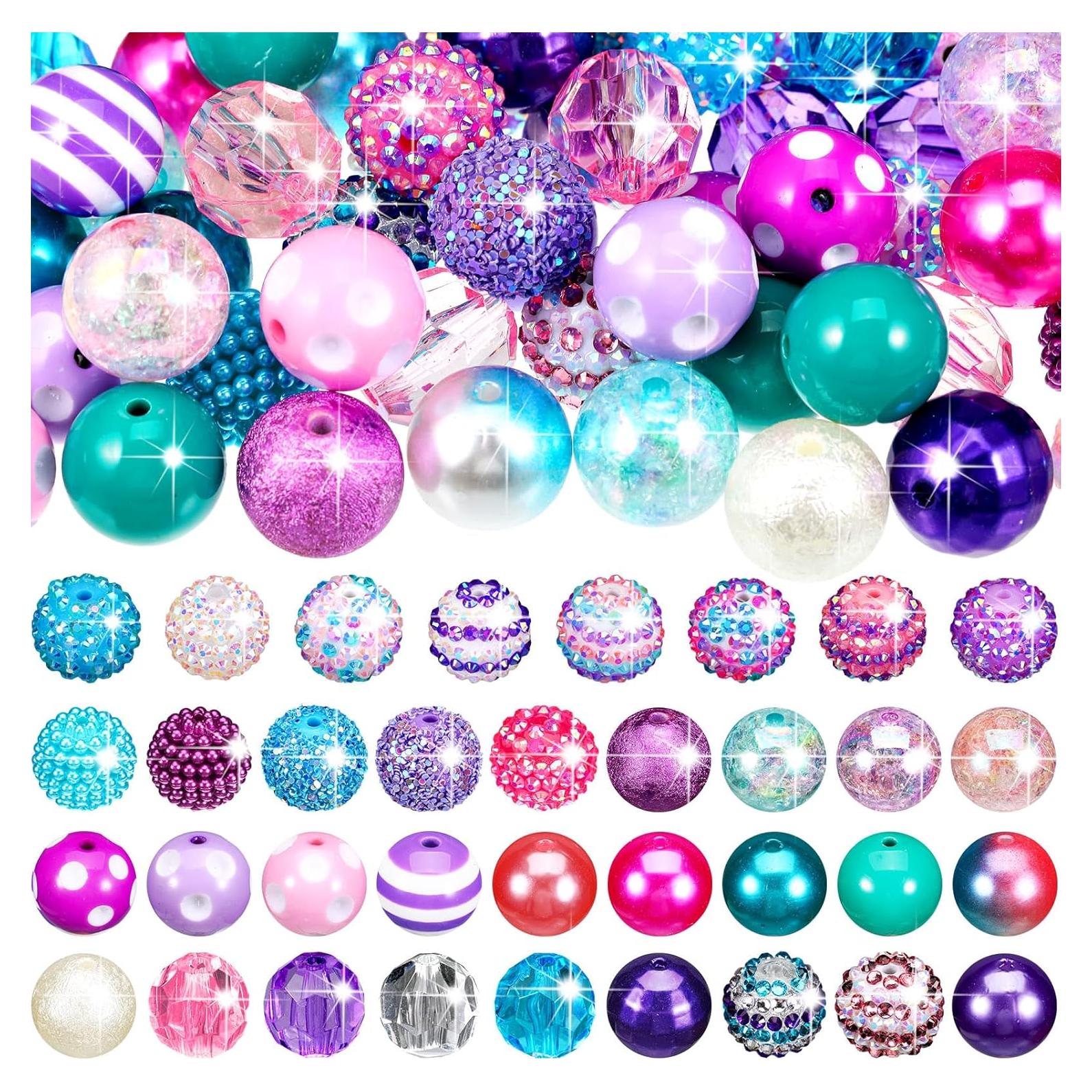 100 Perlas de Chicle Coloridas Zeyune 20mm para Manualidades