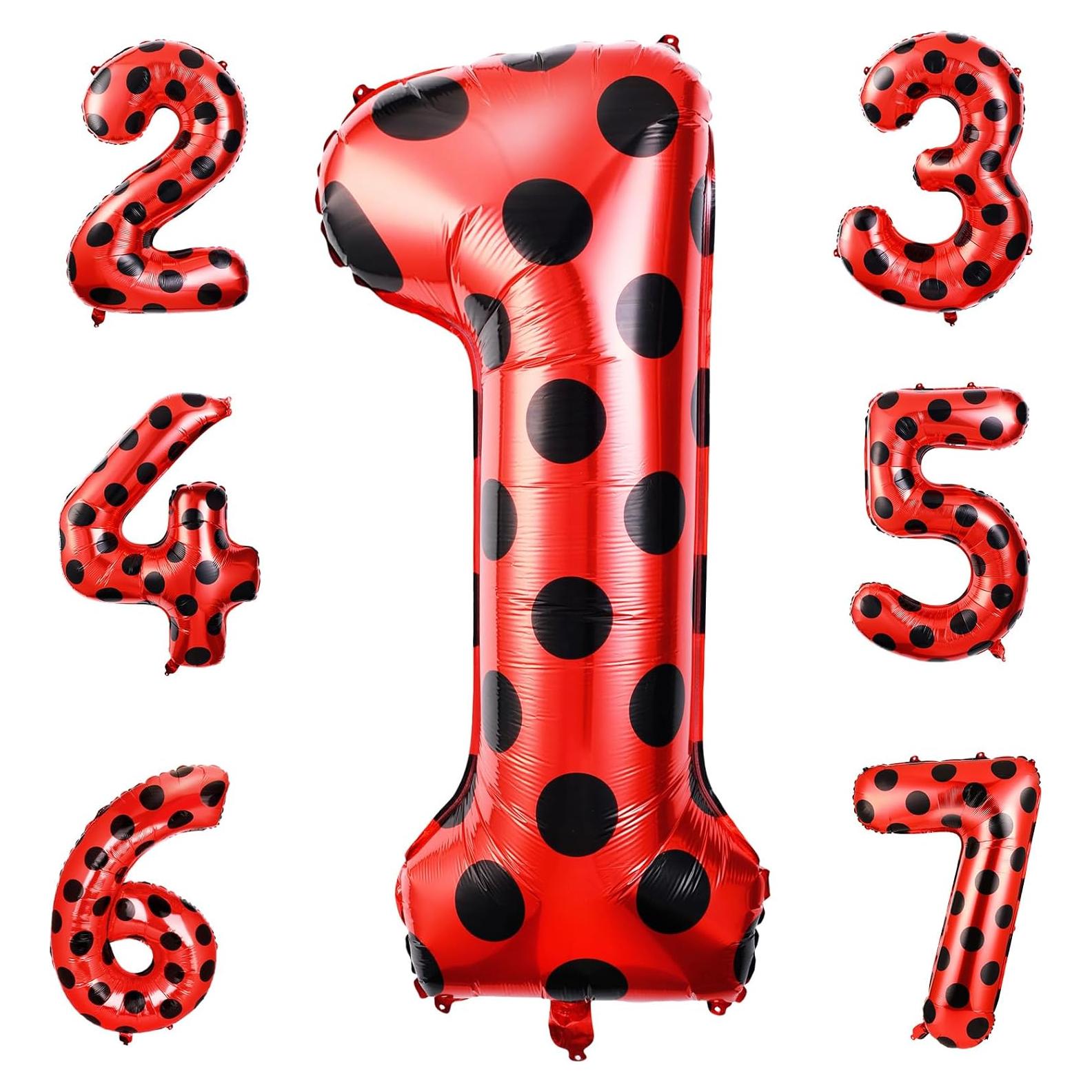 Globo Grande Número 1 Mariquita 101.6 cm Decoración Cumpleaños