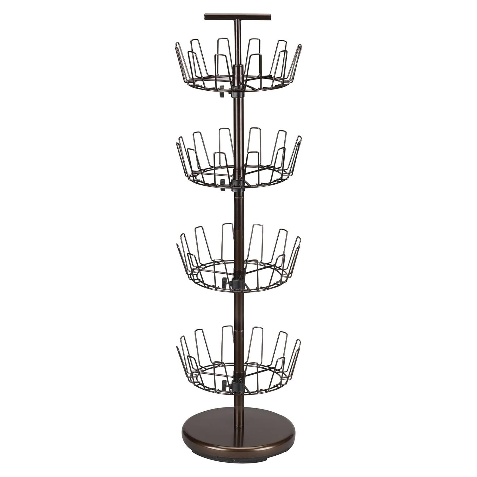Estante para zapatos giratorio Esenciales para el hogar 4 niveles bronce