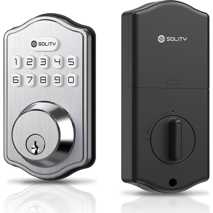 Cerradura Electrónica Solity AT1, Teclado, 100 Códigos, Niquel Satinado