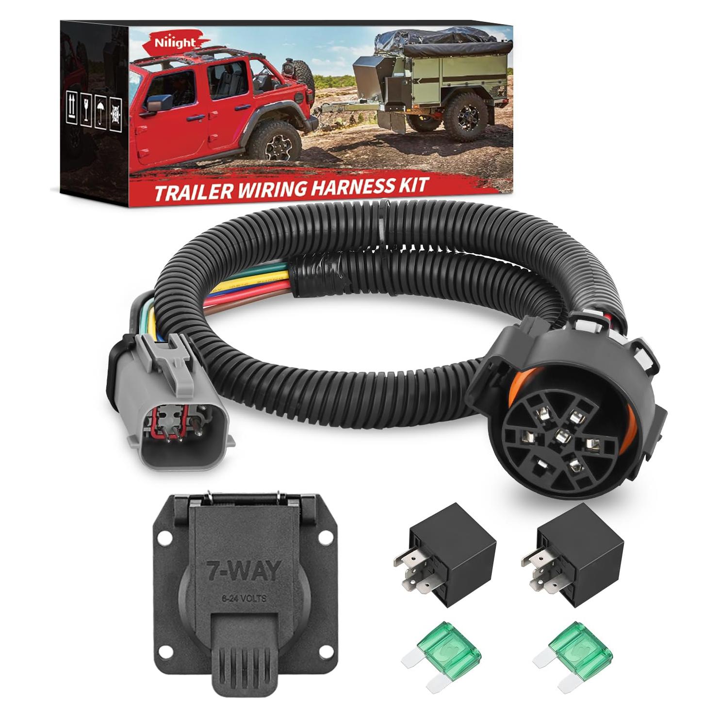 Arnés de Cableado para Remolque Nilight 7 Pines Ford F250-F550 1999-2001