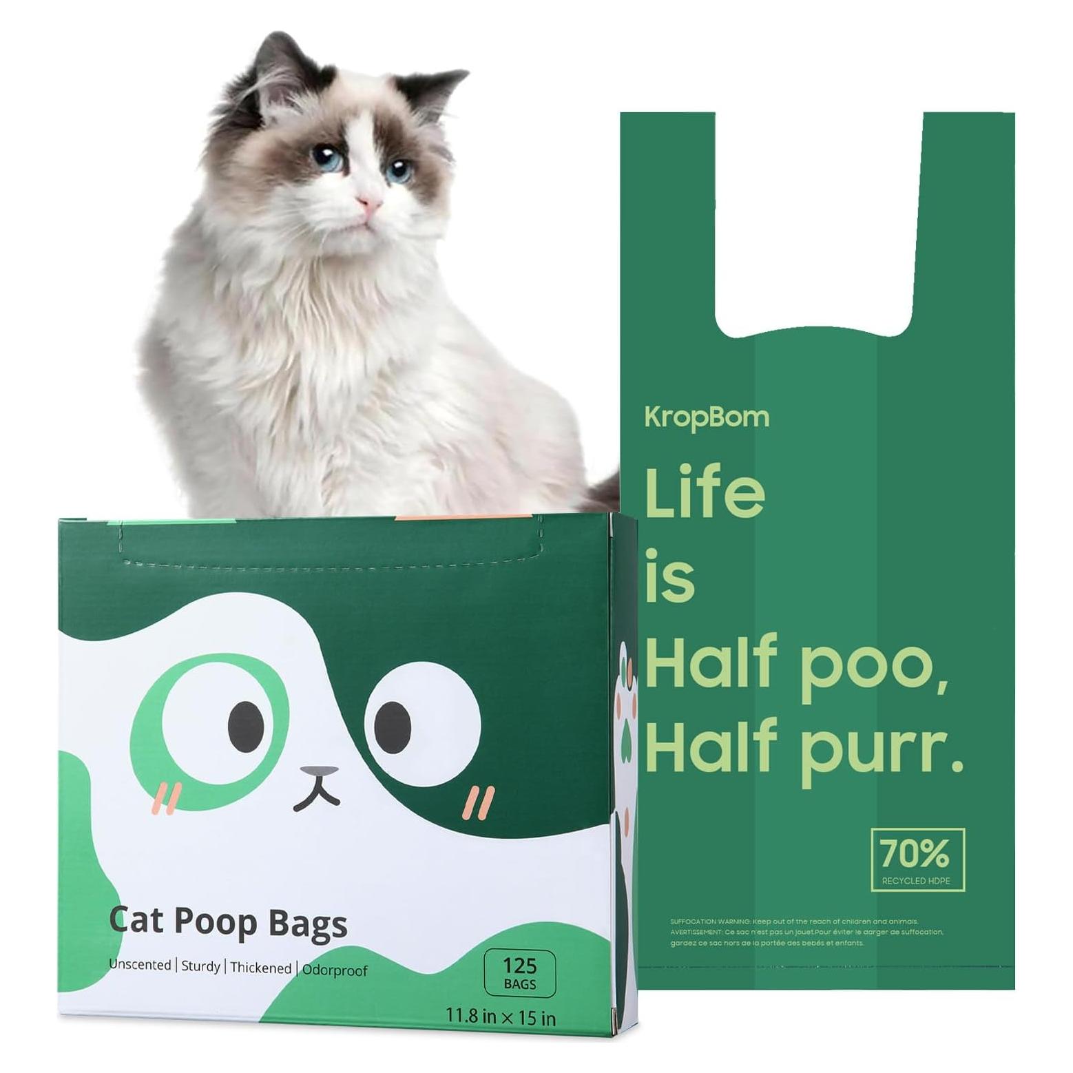 Bolsas de Excremento para Gatos KropBom 125 Unidades Extra-Gruesas