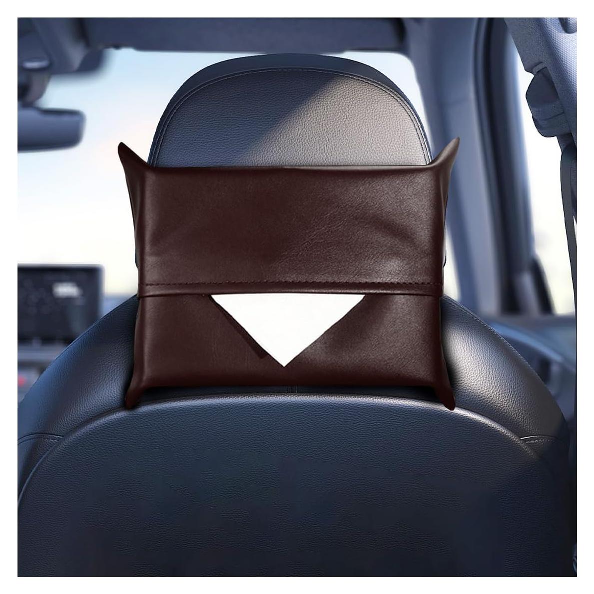 Soporte de Tejidos para Coche ZIMISI Cuero Marrón 22.5x17x5.5cm