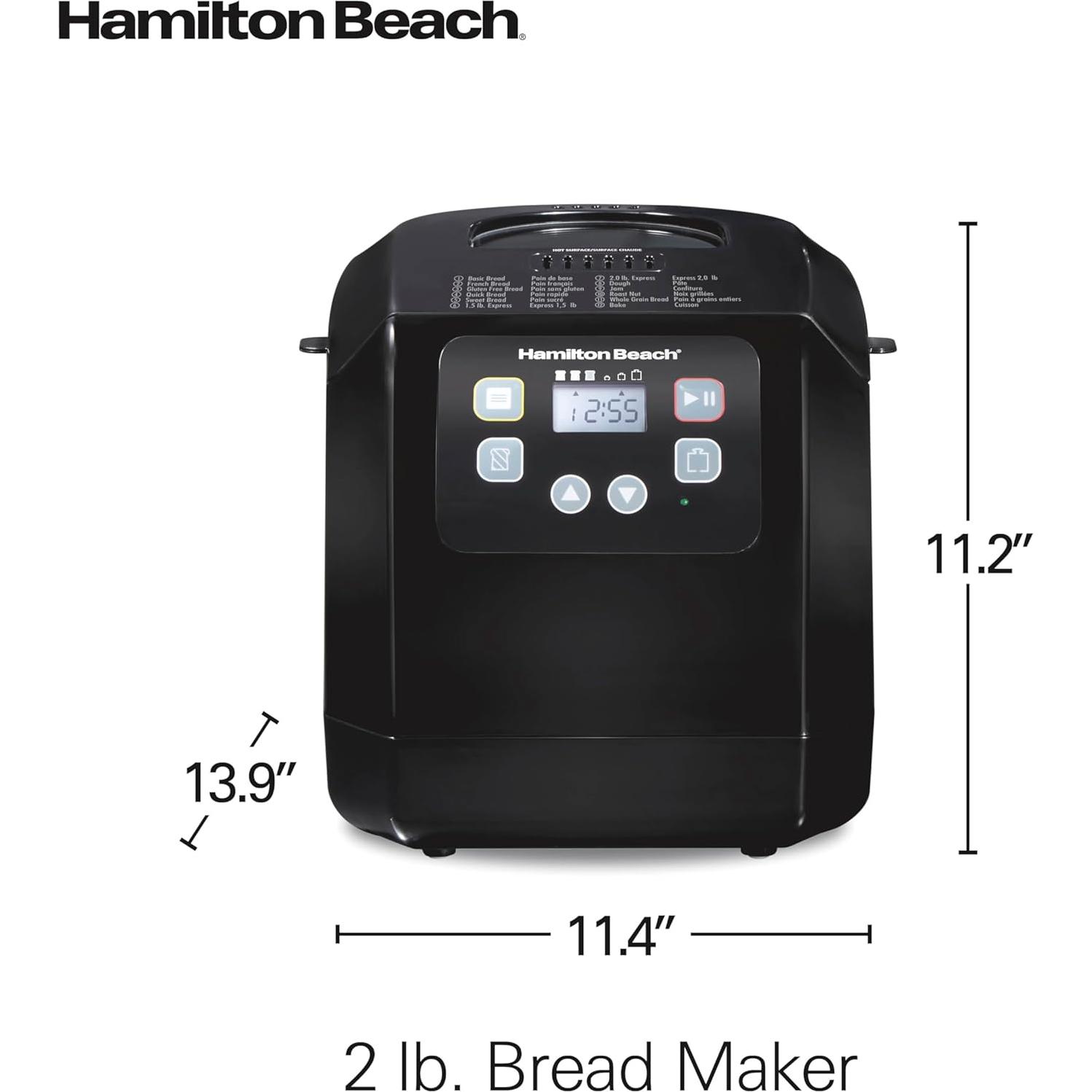 Máquina de Pan Hamilton Beach 2 kg Digital 12 Programas