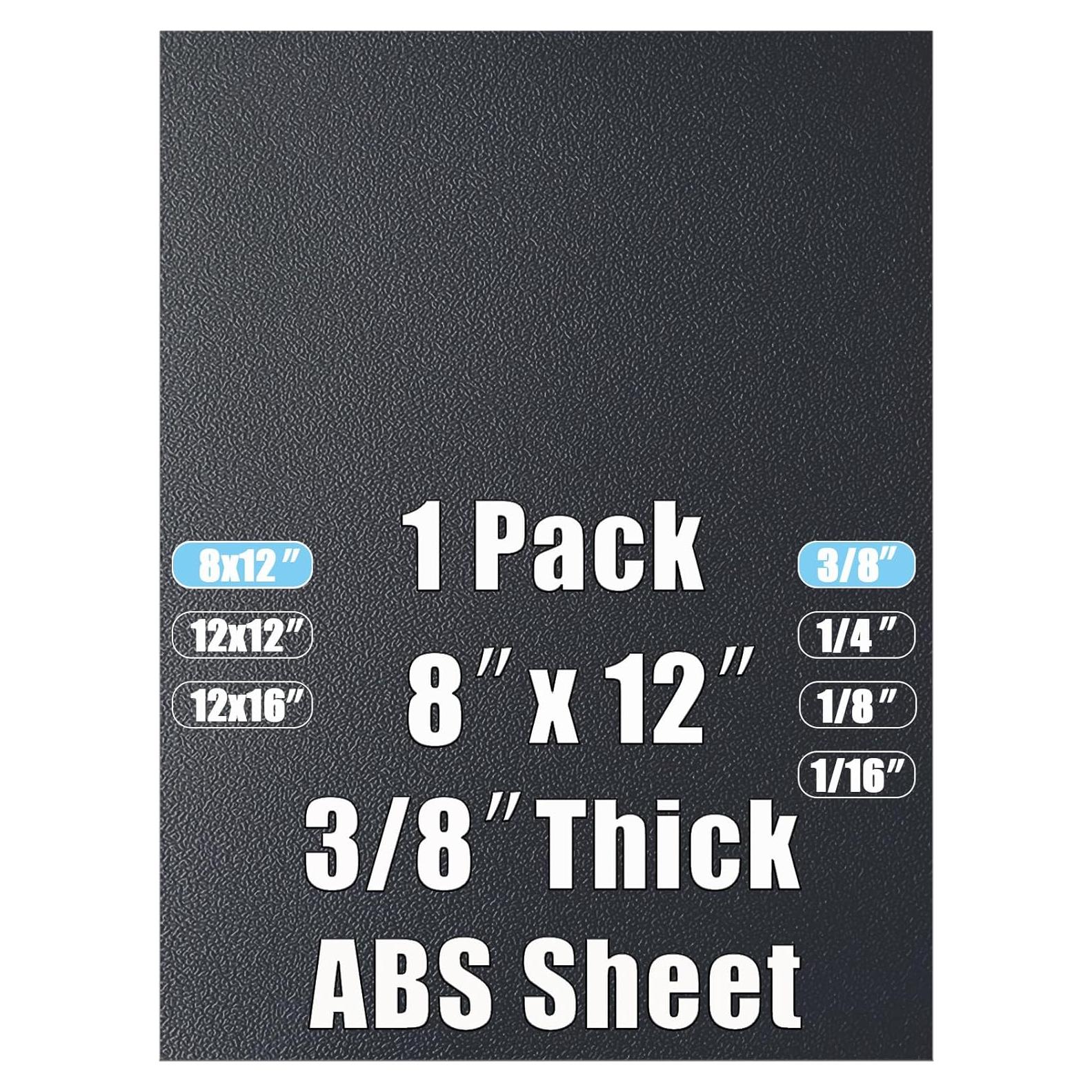 Hoja de Plástico ABS 8x12 cm 3/8" Grosor - Panel Termoformable