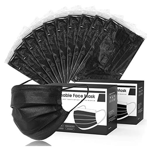 Mascarillas Desechables Negras 3 Capas Hyegiir 200 Pcs