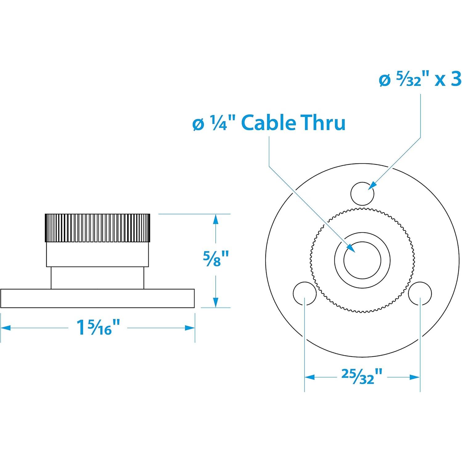 Salida de Cable Seachoice 1/4" Latón Cromado a Prueba de Agua