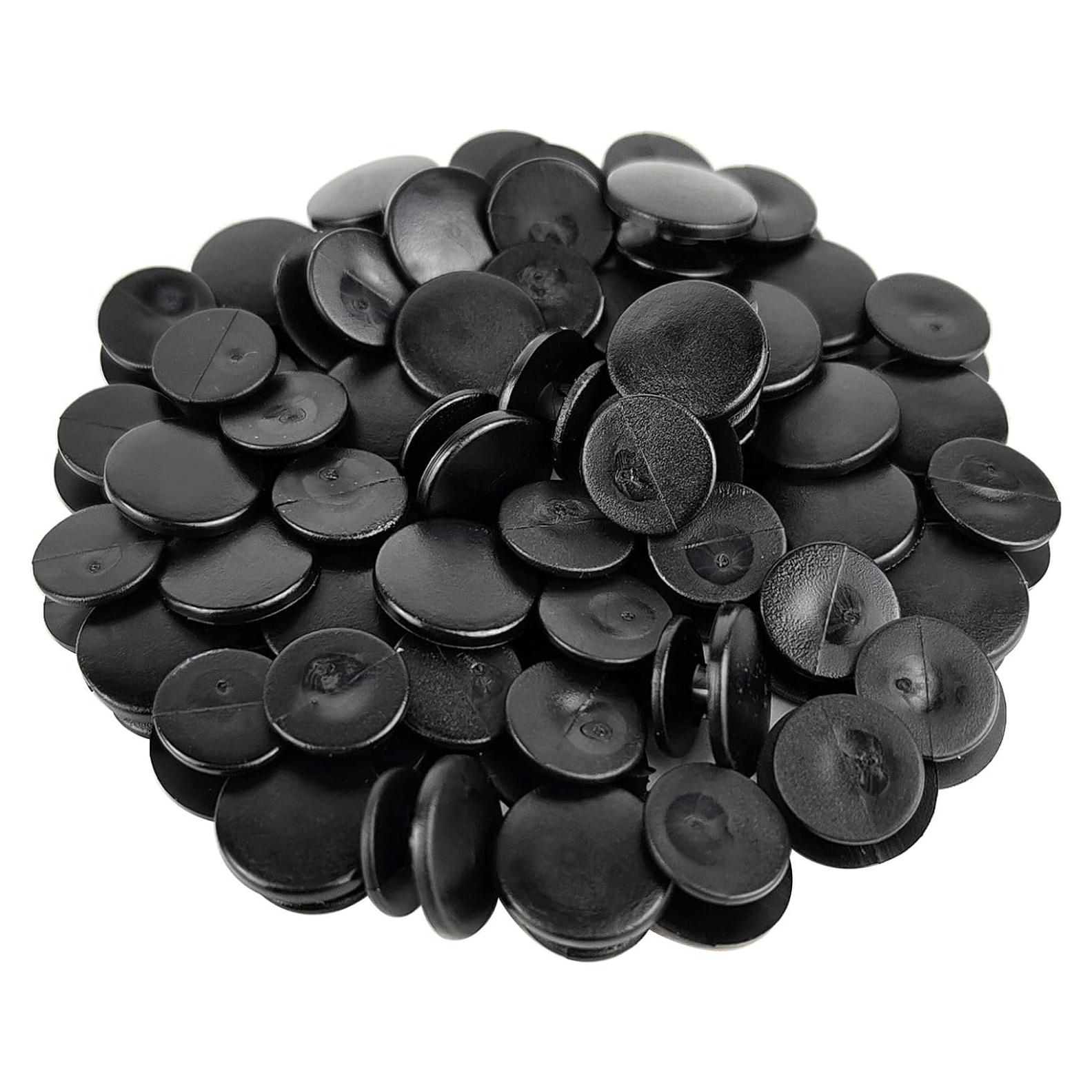 50 Botones de Plástico Negros GAADSKCER para DIY 1.2 cm