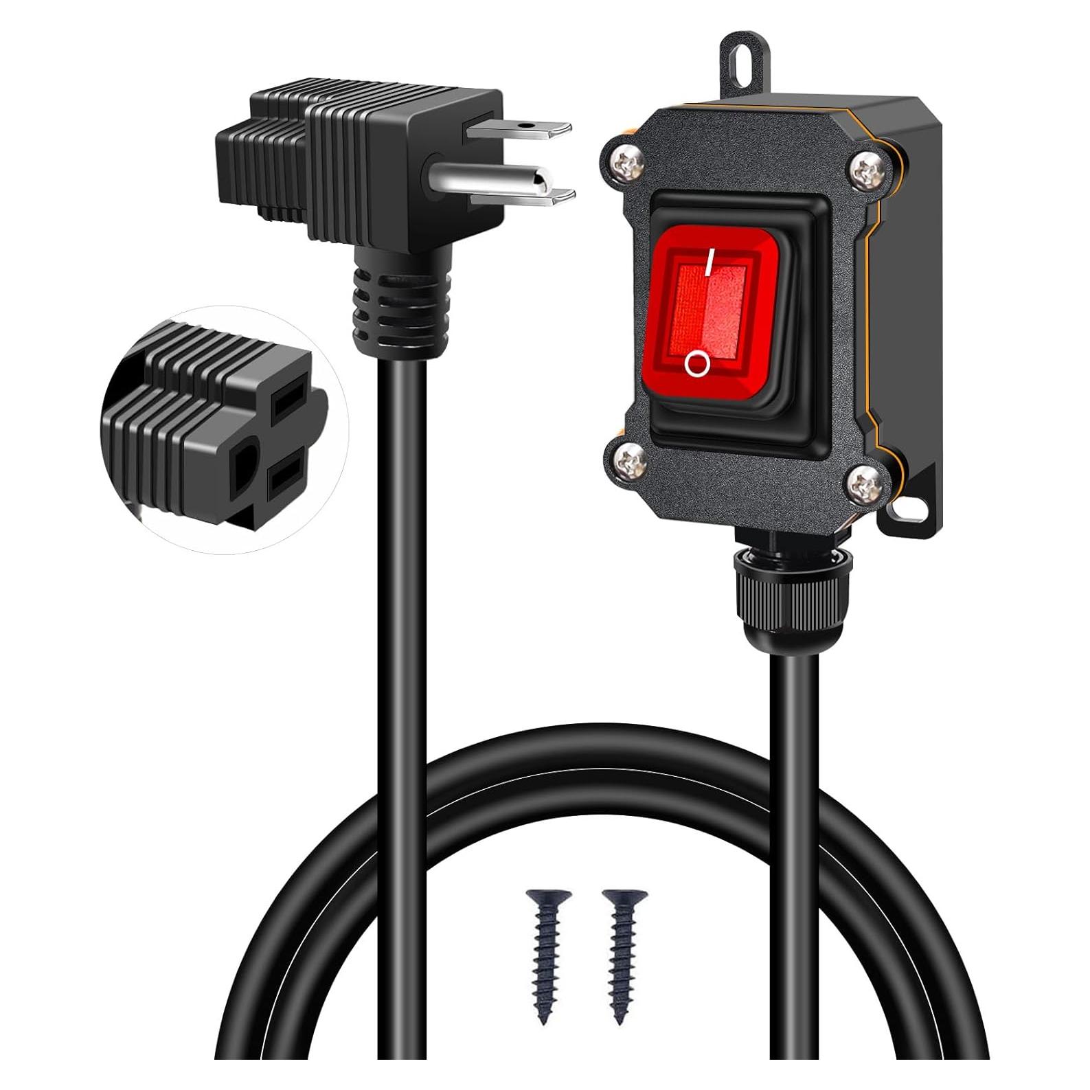 Cable de Extensión con Interruptor Weideer 1.2m IP67 18AWG