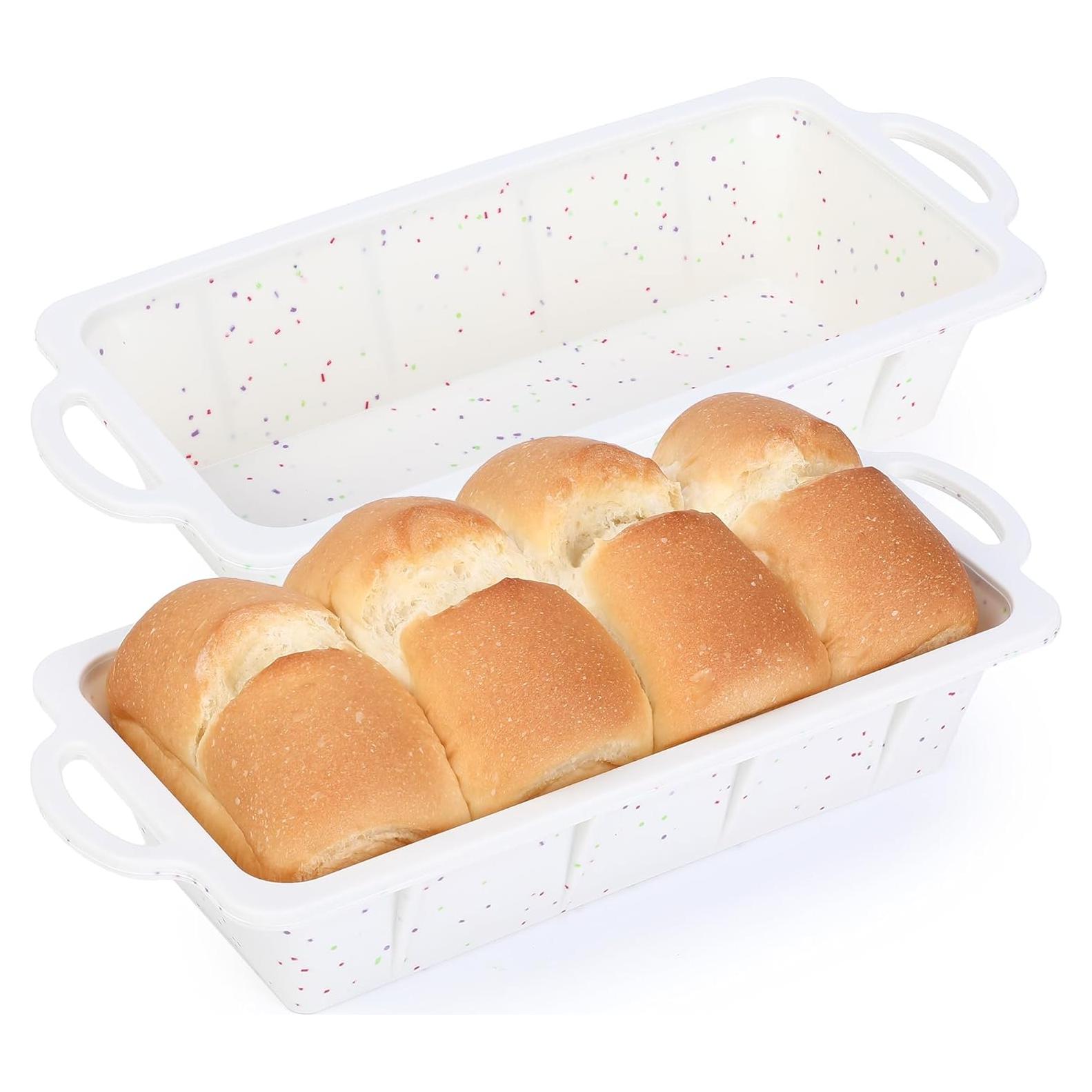 Molde de Pan de Silicona AOTASO 2 Pcs 25.4 x 12.2 cm Crema