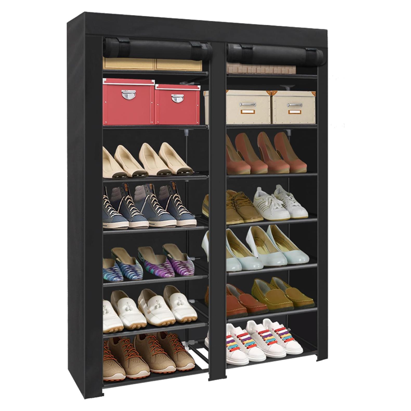 Estante para zapatos ERONE 28 pares 7 niveles portátil negro