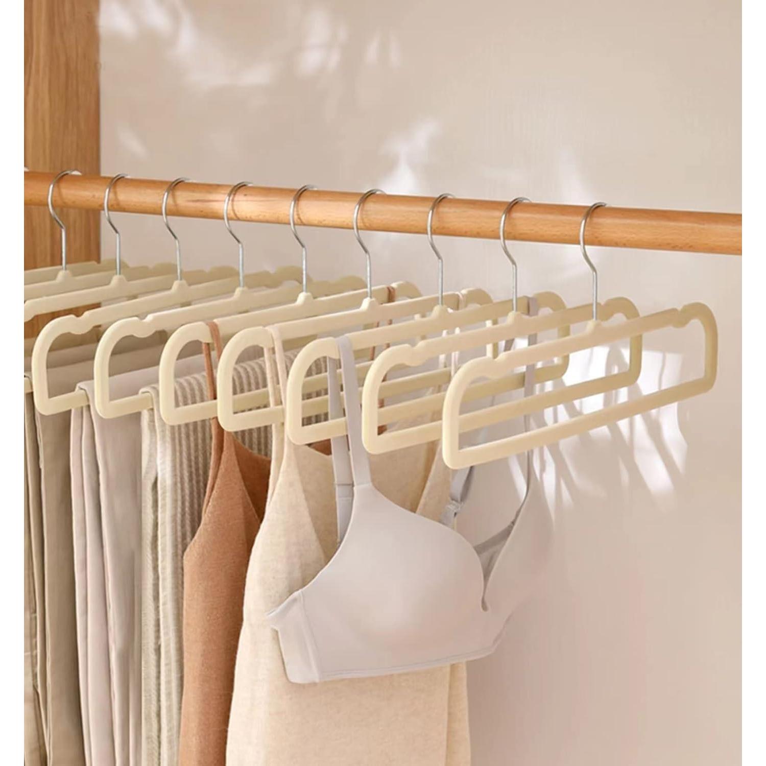 Perchas de Terciopelo Antideslizantes WJWSKI - Paquete de 20