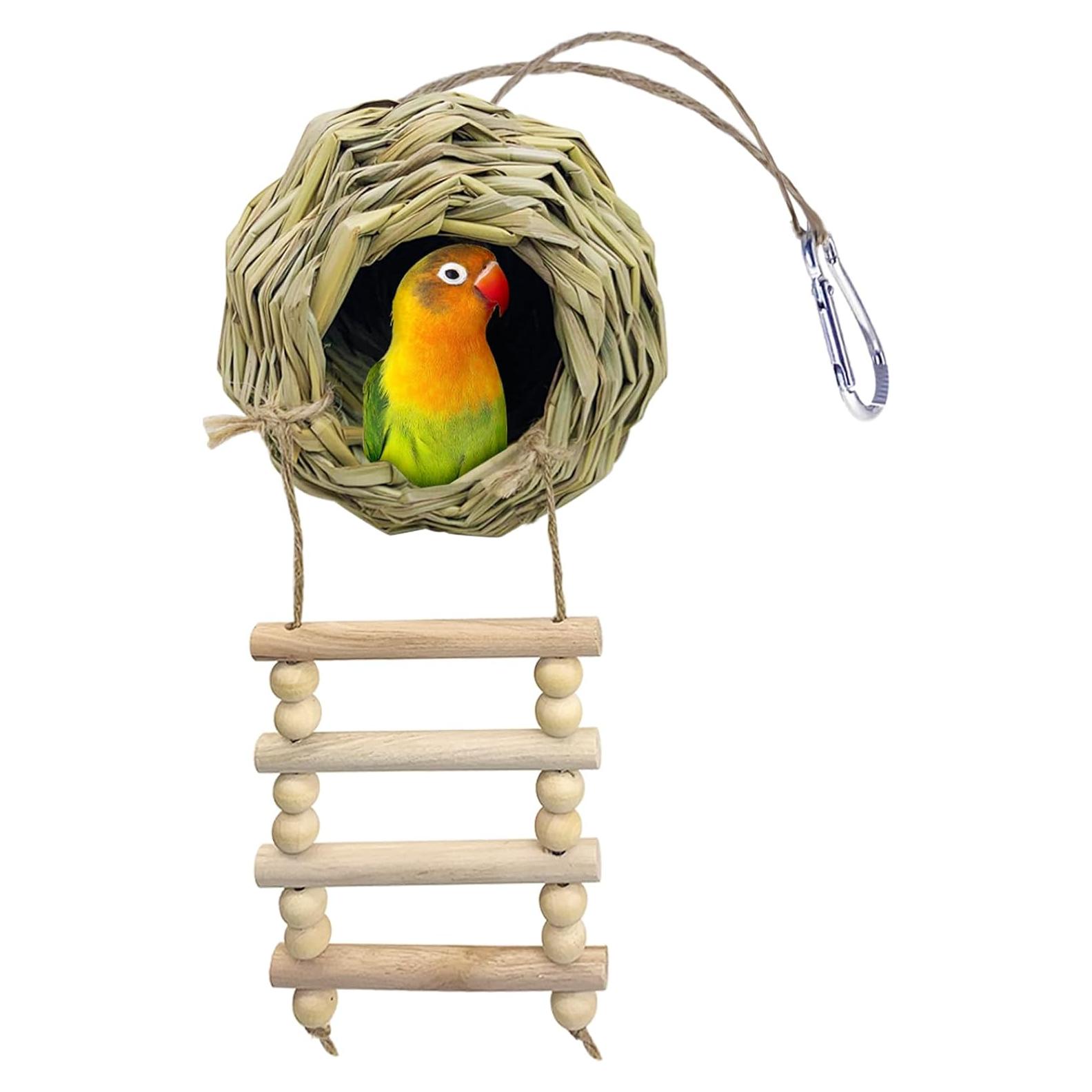 Casa Nido Colgante para Aves Hamiledyi Mediana Tejida a Mano