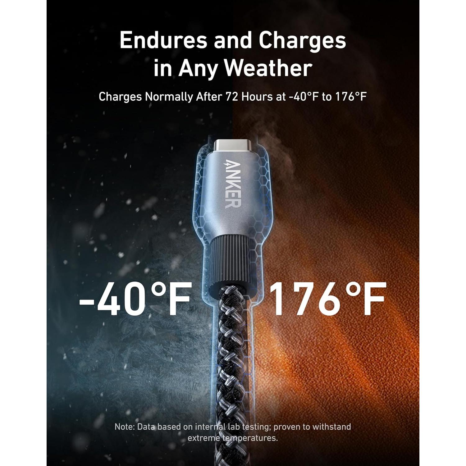 Cable USB C a USB C Anker Prime 240W 30.48 cm Trenzado Reciclado