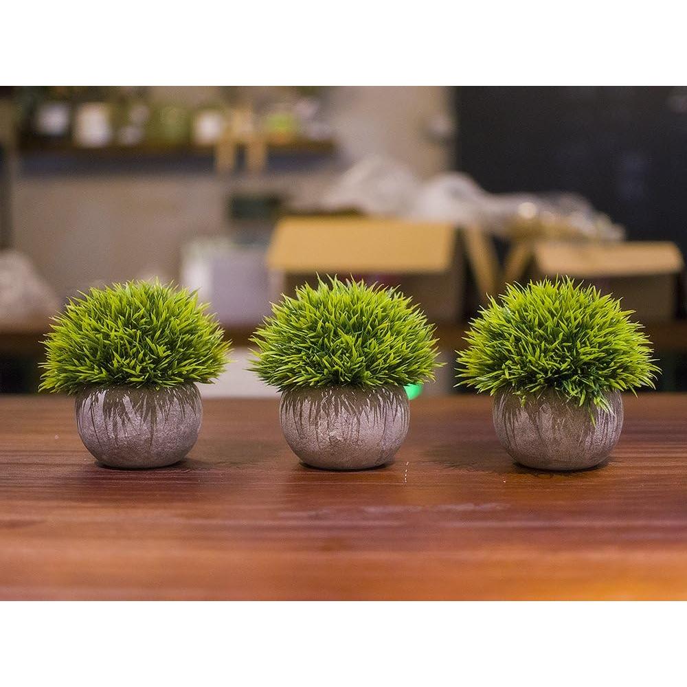 Set de 3 Plantas Artificiales Mini Opps con Maceta Gris 11.9cm