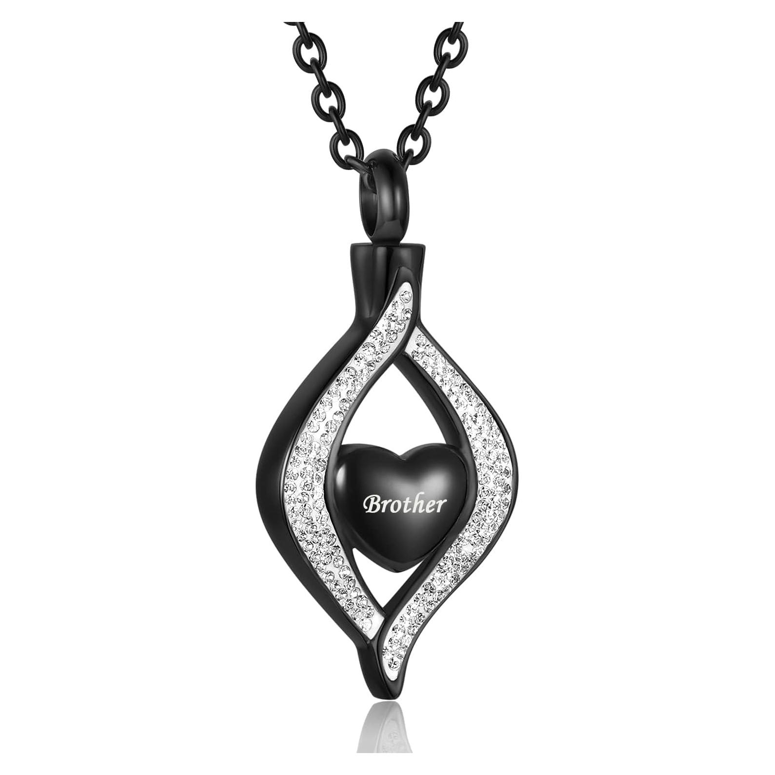 Collar de cremación dorado YQSLIN para cenizas - Urna lágrima