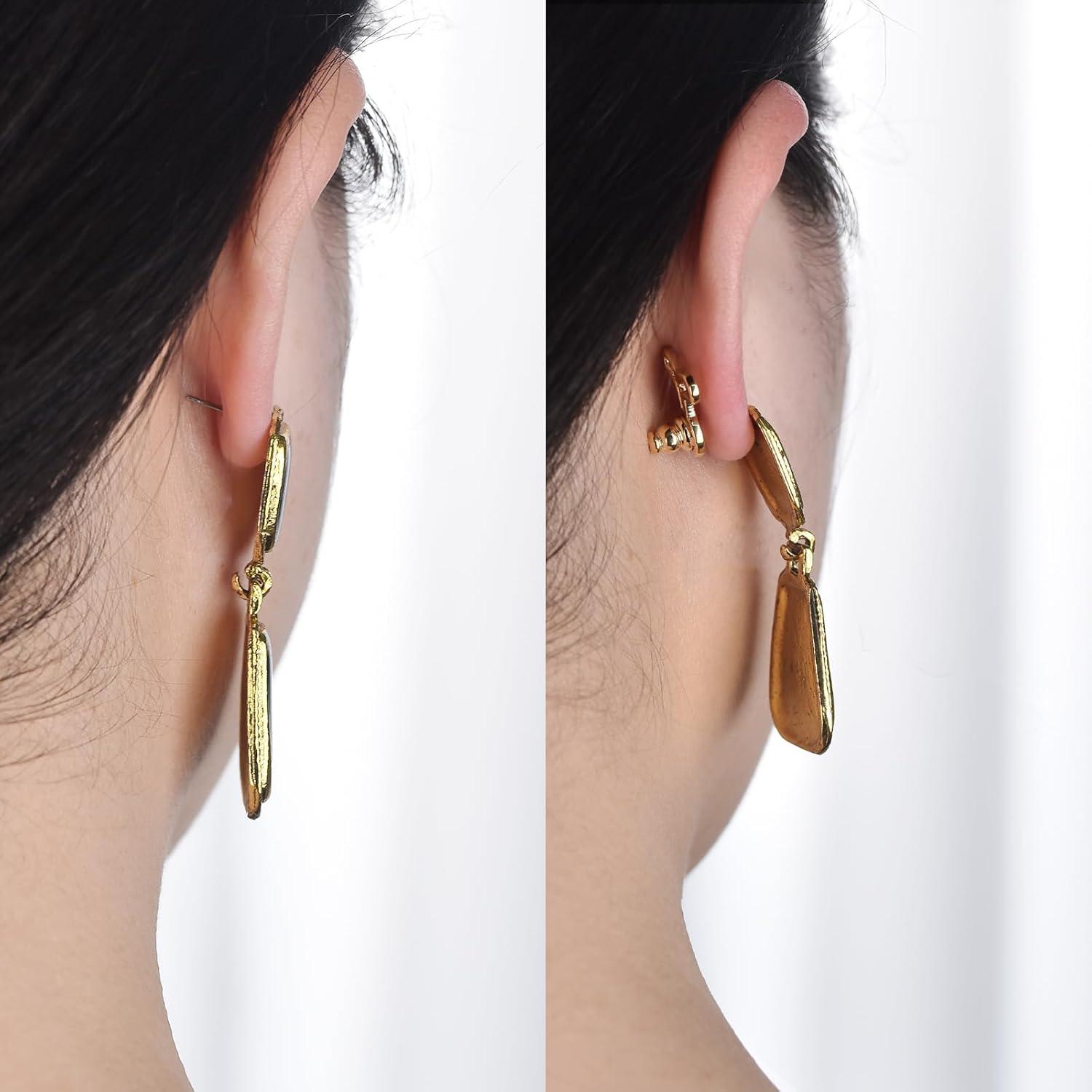 Soportes para Pendientes T AKRUWELRY Oro 18K 4 Piezas Hipoalergénicos