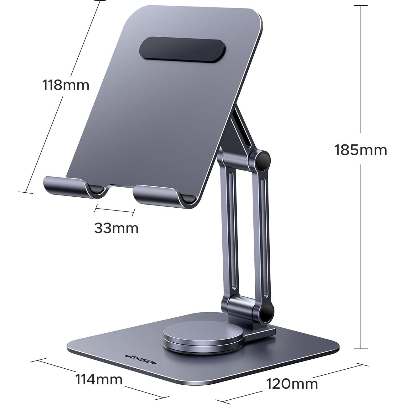 Soporte para Tableta UGREEN 360° Aluminio Ajustable Gris