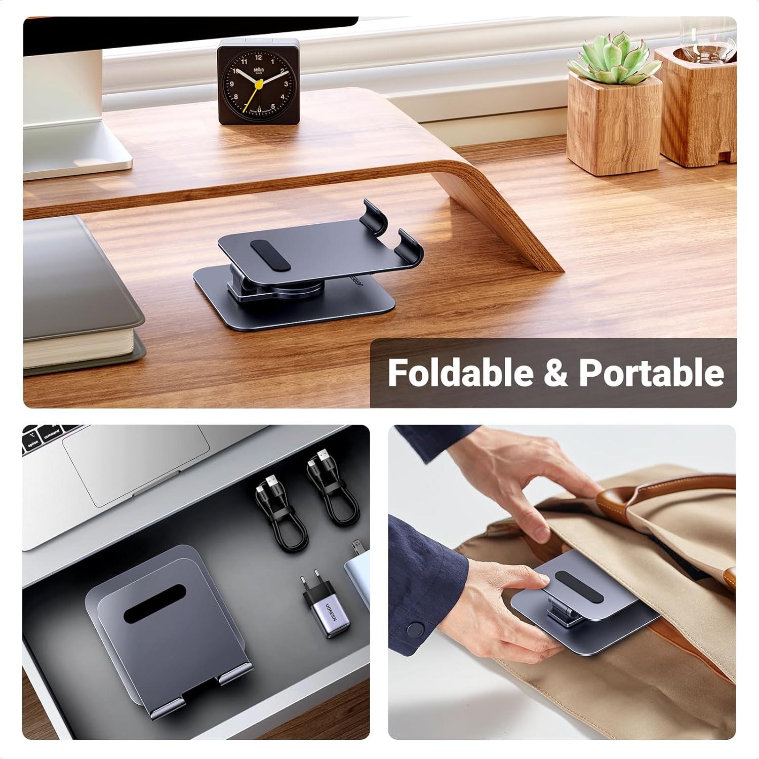 Soporte para Tableta UGREEN 360° Aluminio Ajustable Gris