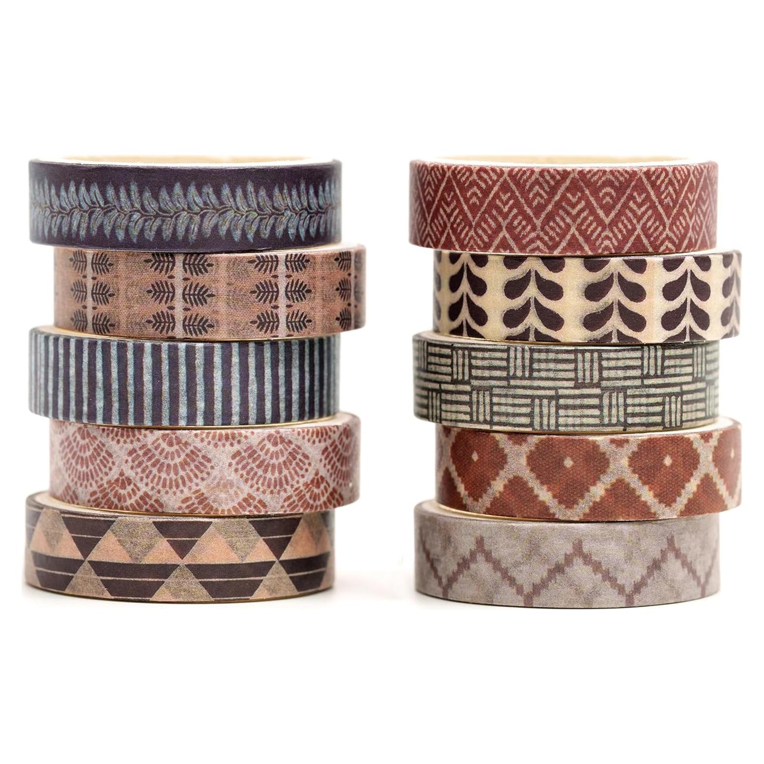 Juego de 10 Rollos de Cinta Washi Decorativa Songdao 2m x 10mm