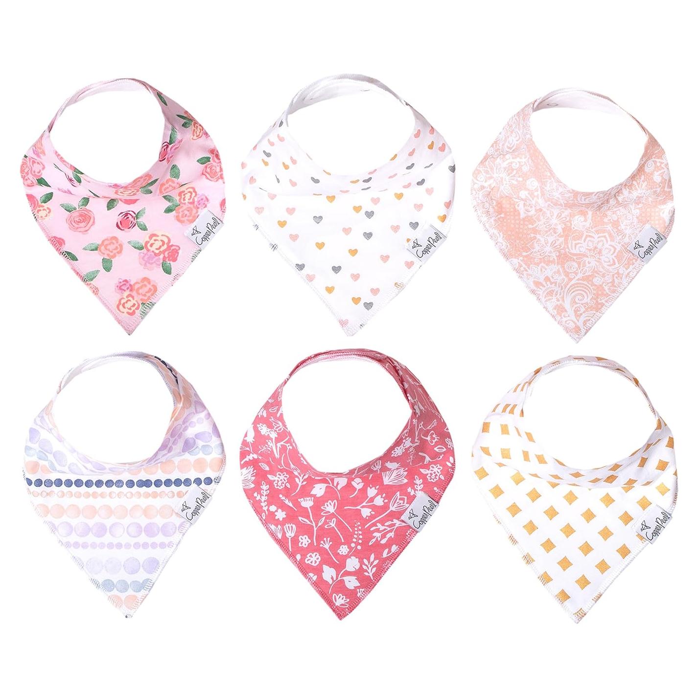 Copper Pearl Baberos de Algodón Suave para Bebés - Conjunto Amelia