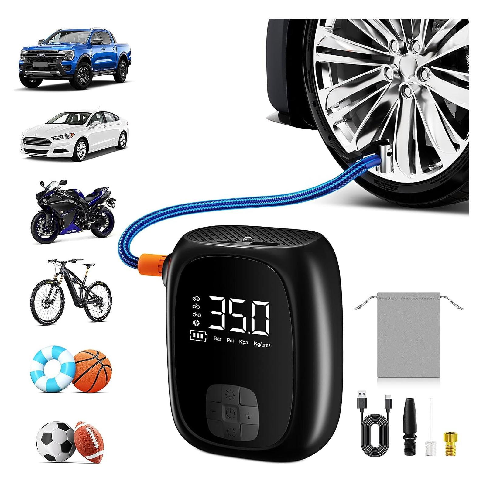 Compresor de Aire Portátil Evjeal 60W con Pantalla LED y USB