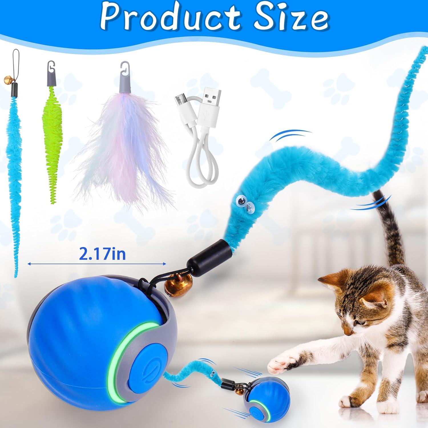 Bola Interactiva para Gatos BABORUI - Juguete Recargable Azul