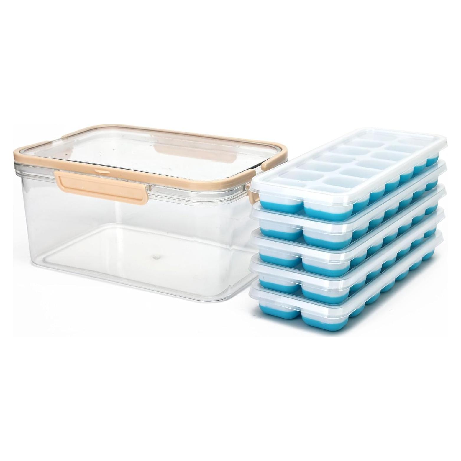 Bandeja de Hielo con Tapa MBHTZJ - 5 Piezas Silicona Azul