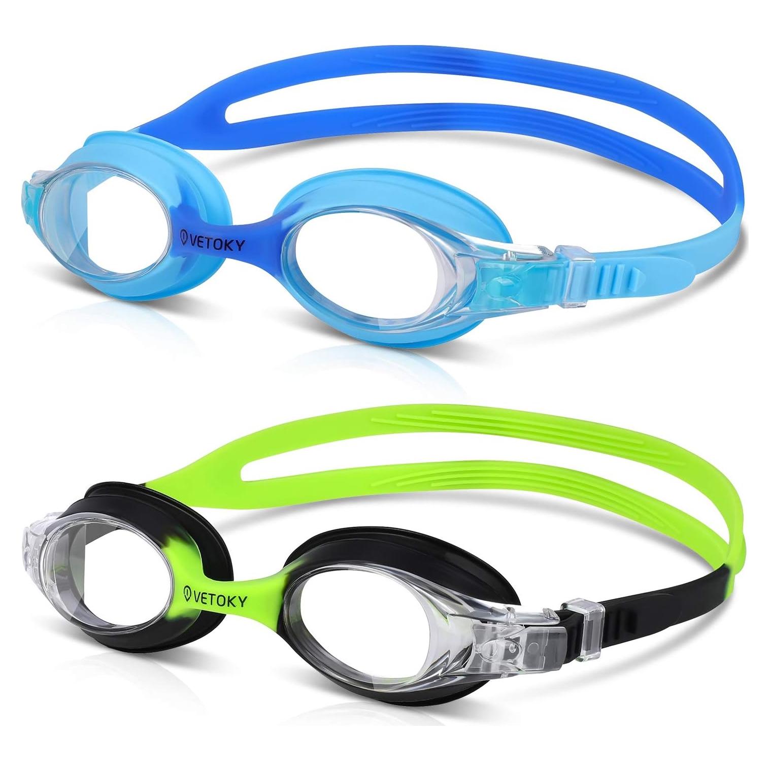 Gafas de natación para niños Huituo, paquete de 2, UV y antiempañantes