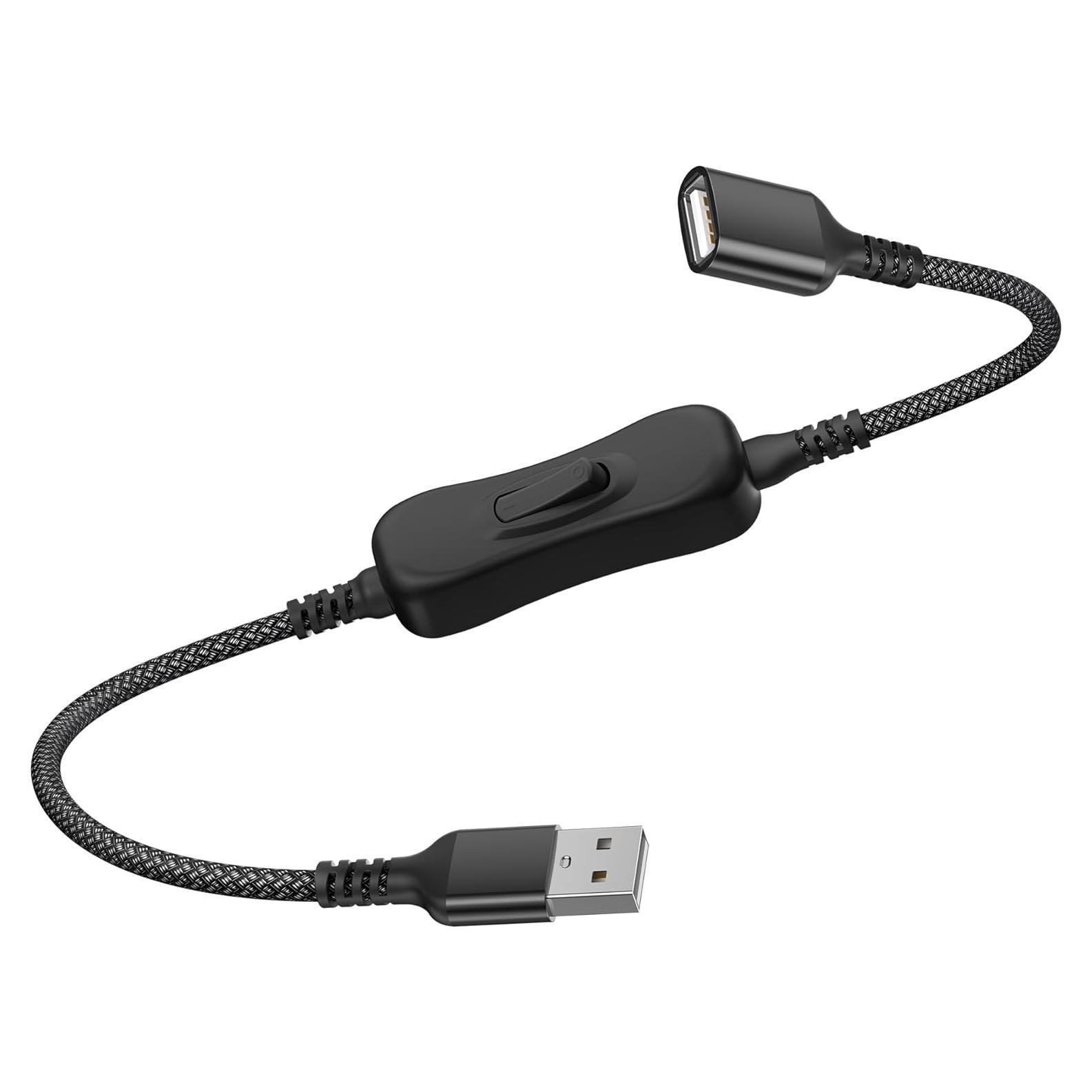 Cable USB On/Off Itramax 1FT Negro con Interruptor para PC y TV