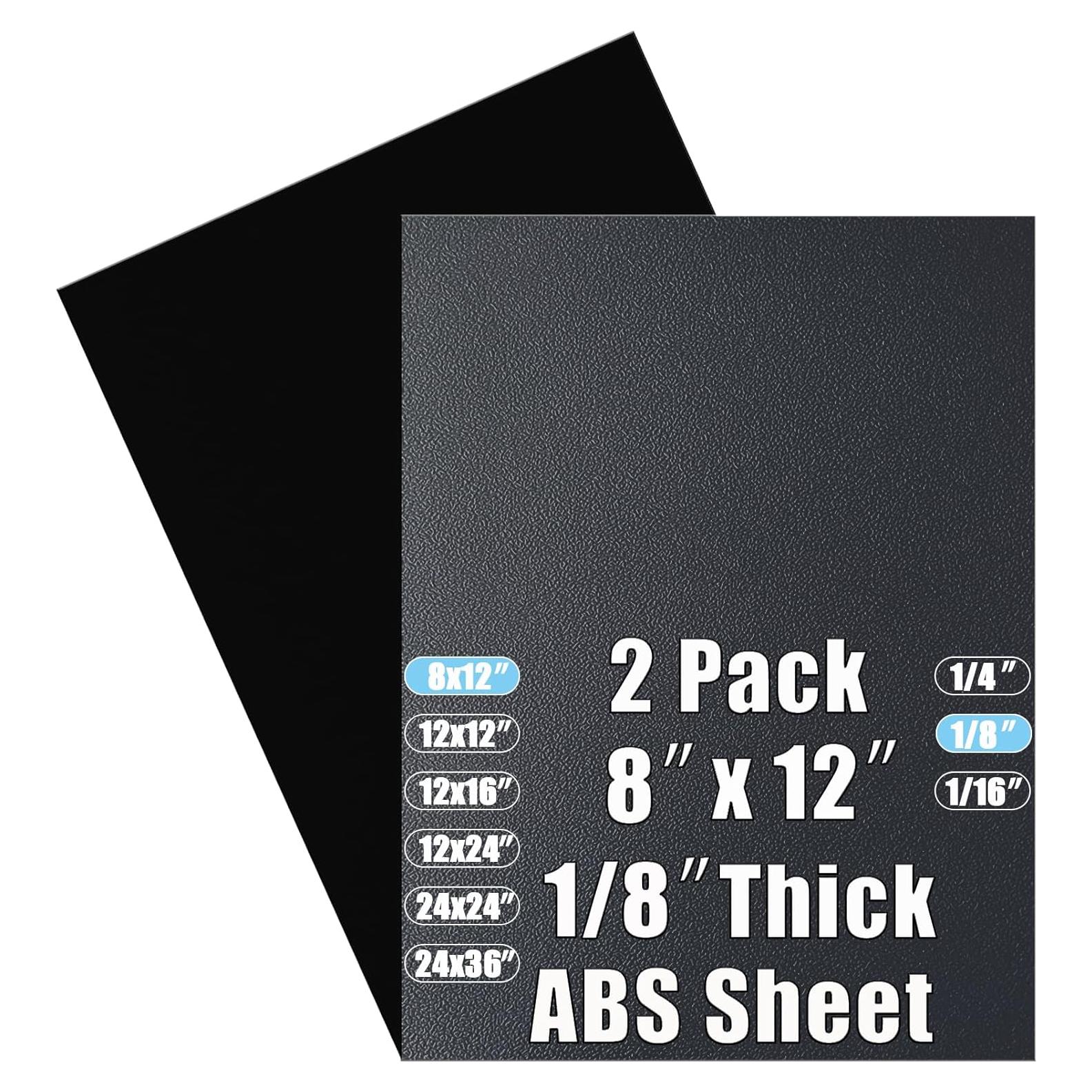 Hoja de Plástico ABS 12x20 cm 0.32 cm Grosor Paquete de 2