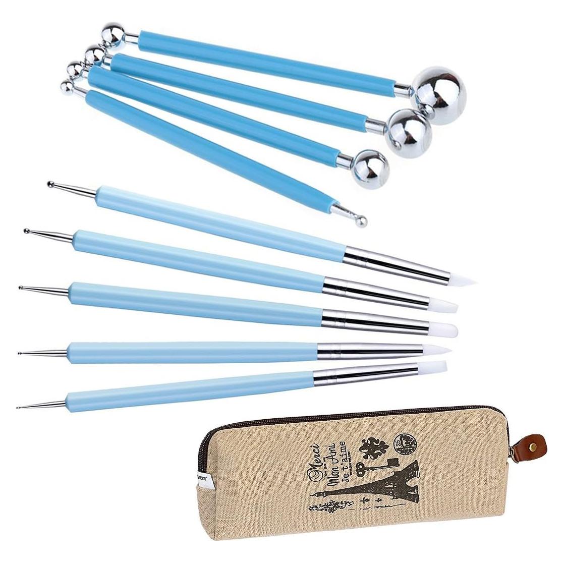 Juego de Herramientas de Esculpido Ecjiuyi 9 Piezas - Punteado y Arcilla