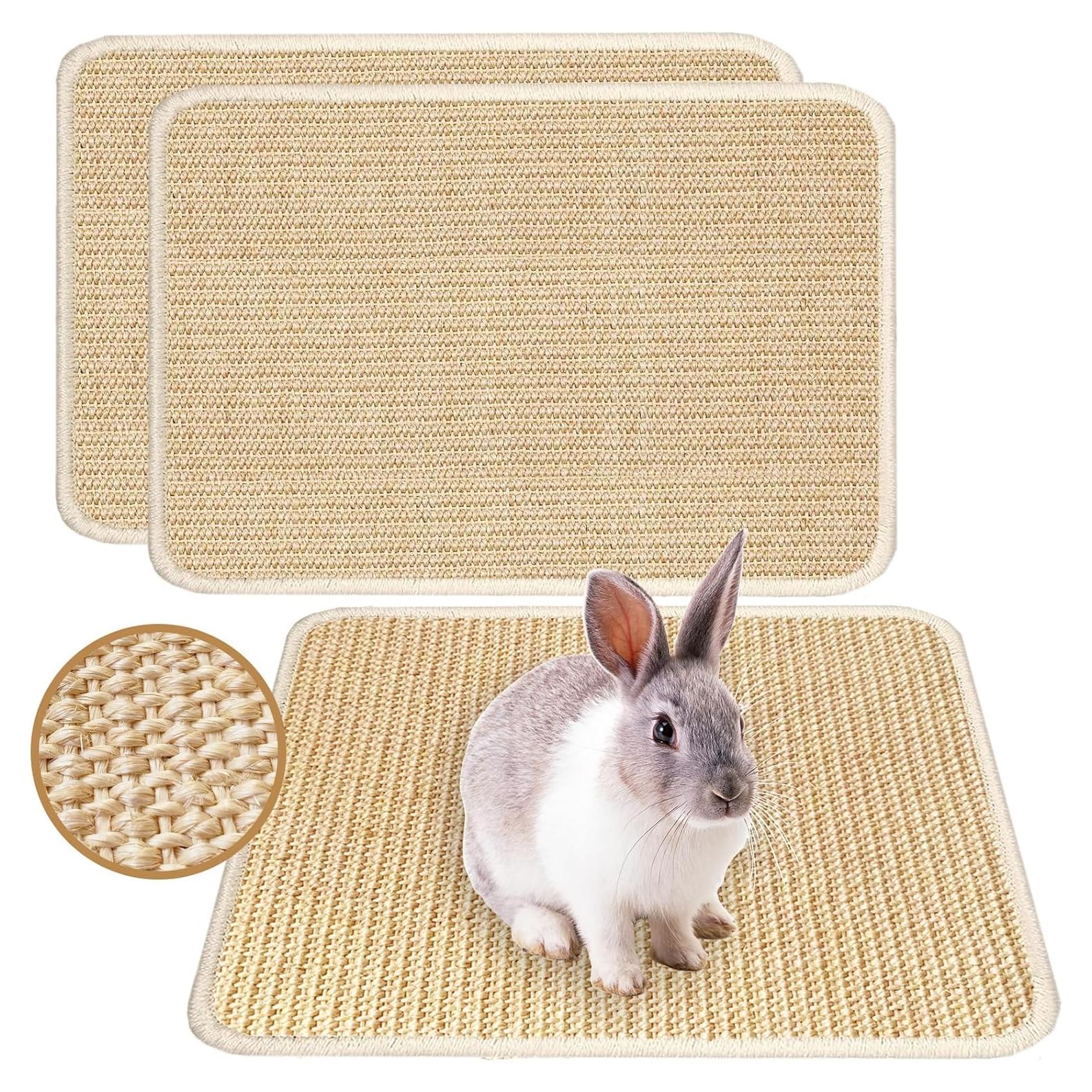 Alfombrilla de Rascado para Conejos Mooydee 40x30 cm Beige 2 Pzas
